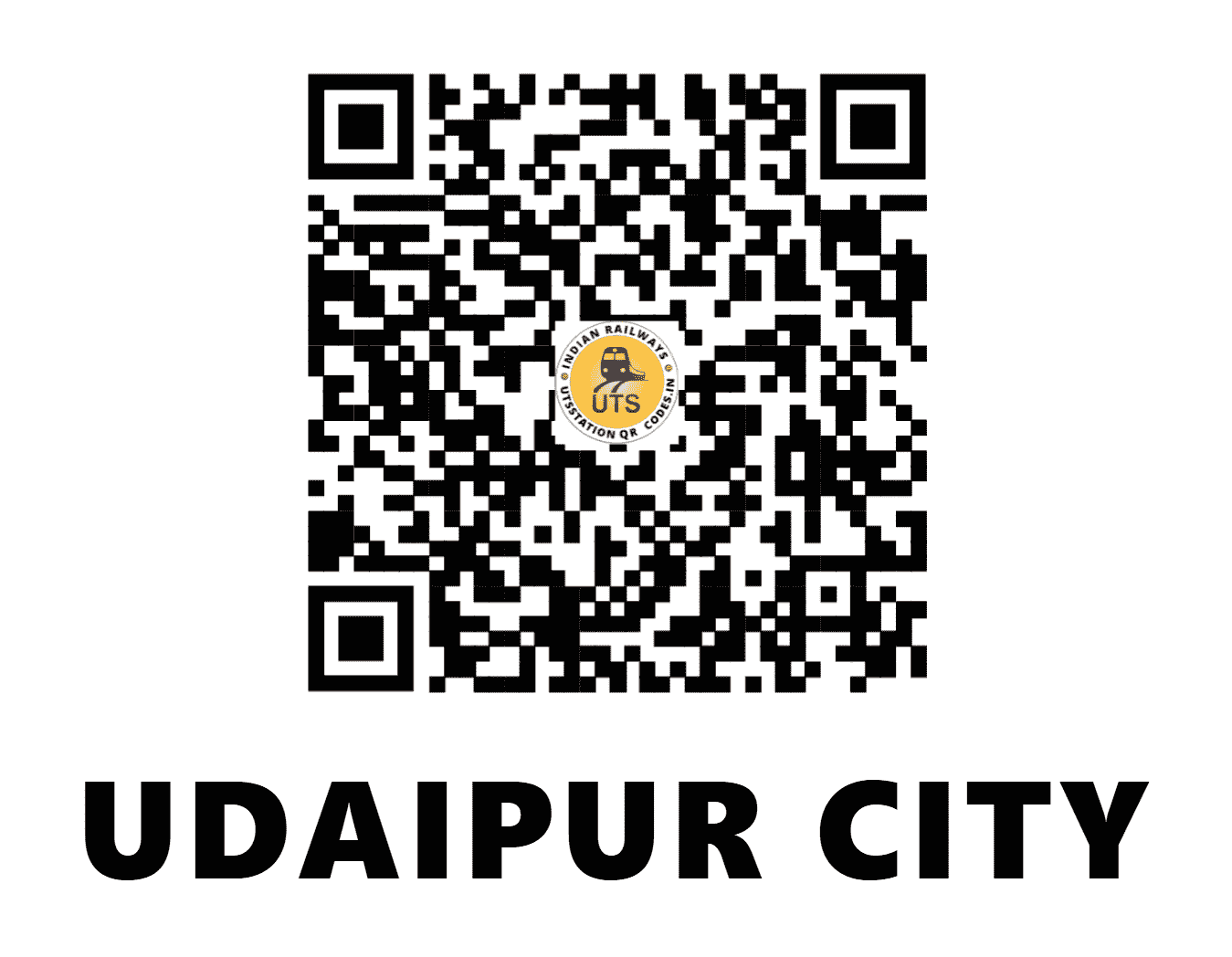 UTS QR Code for UDAIPUR CITY - UDZ - NW (RAJASTHAN)