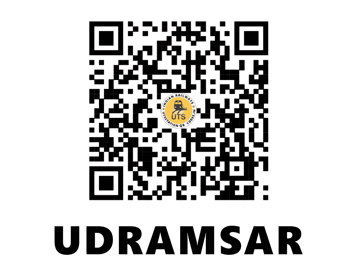 UTS QR Code for UDRAMSAR - UMS - NW (RAJASTHAN)