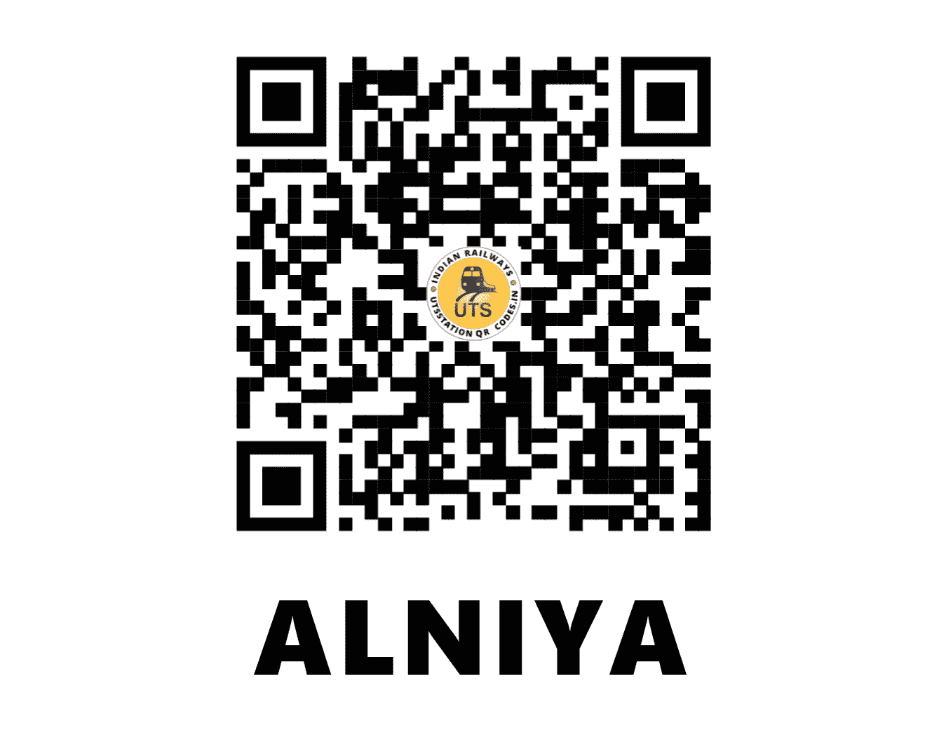 UTS QR Code for ALNIYA - ALNI - WC (RAJASTHAN)
