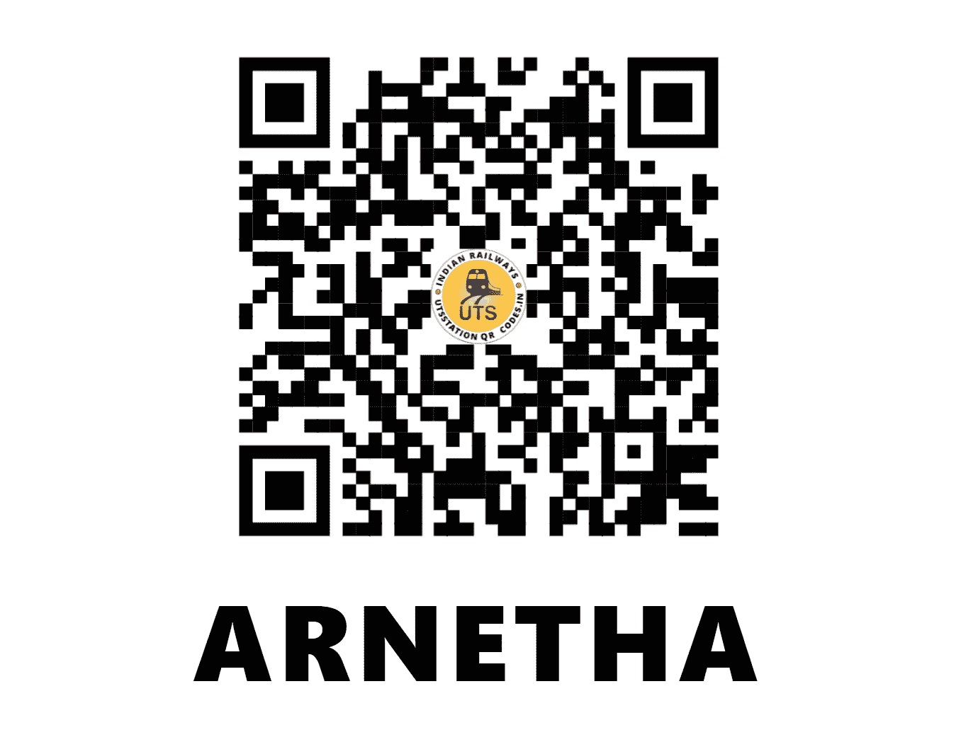 UTS QR Code for ARNETHA - ARE - WC (RAJASTHAN)