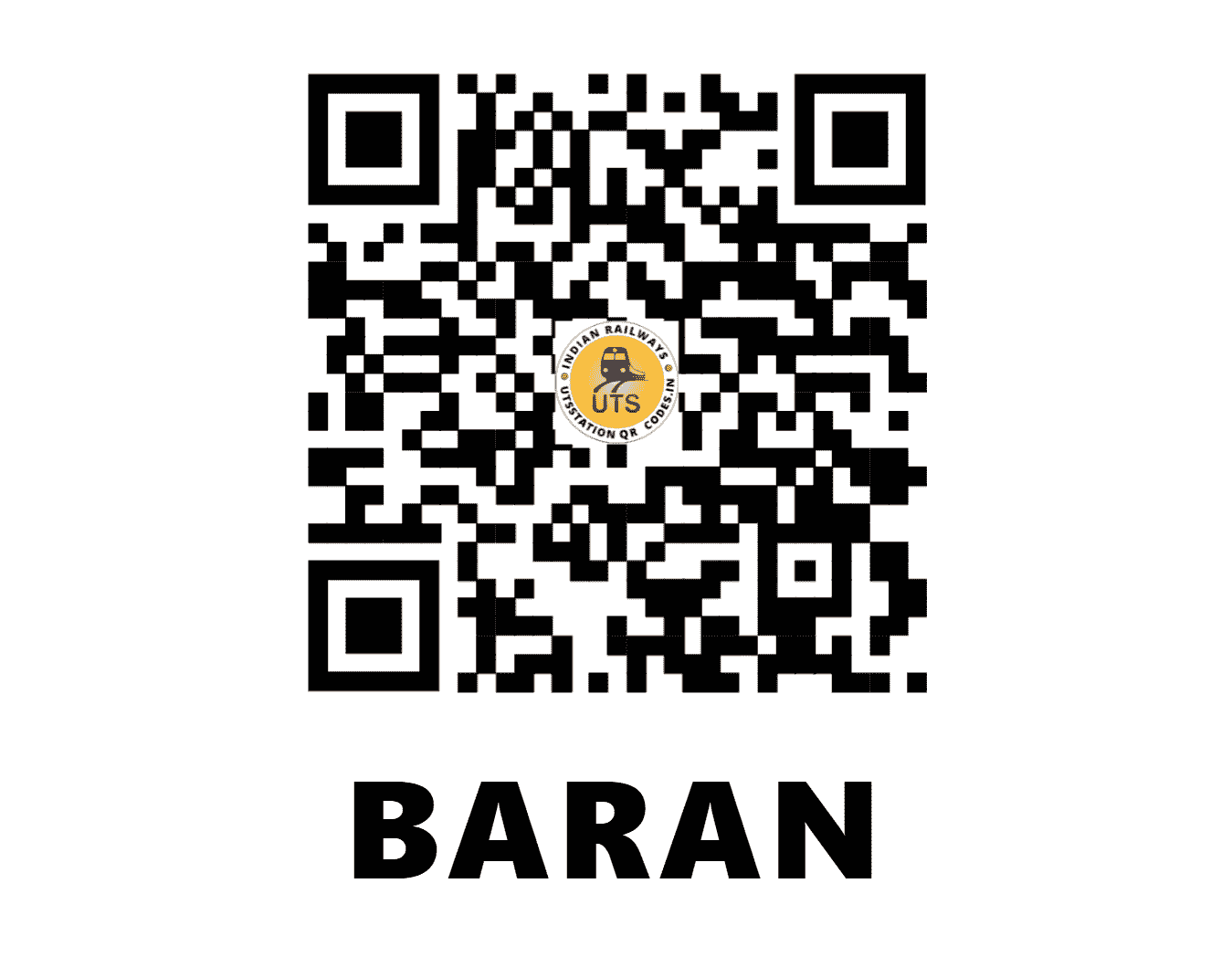 UTS QR Code for BARAN - BAZ - WC (RAJASTHAN)