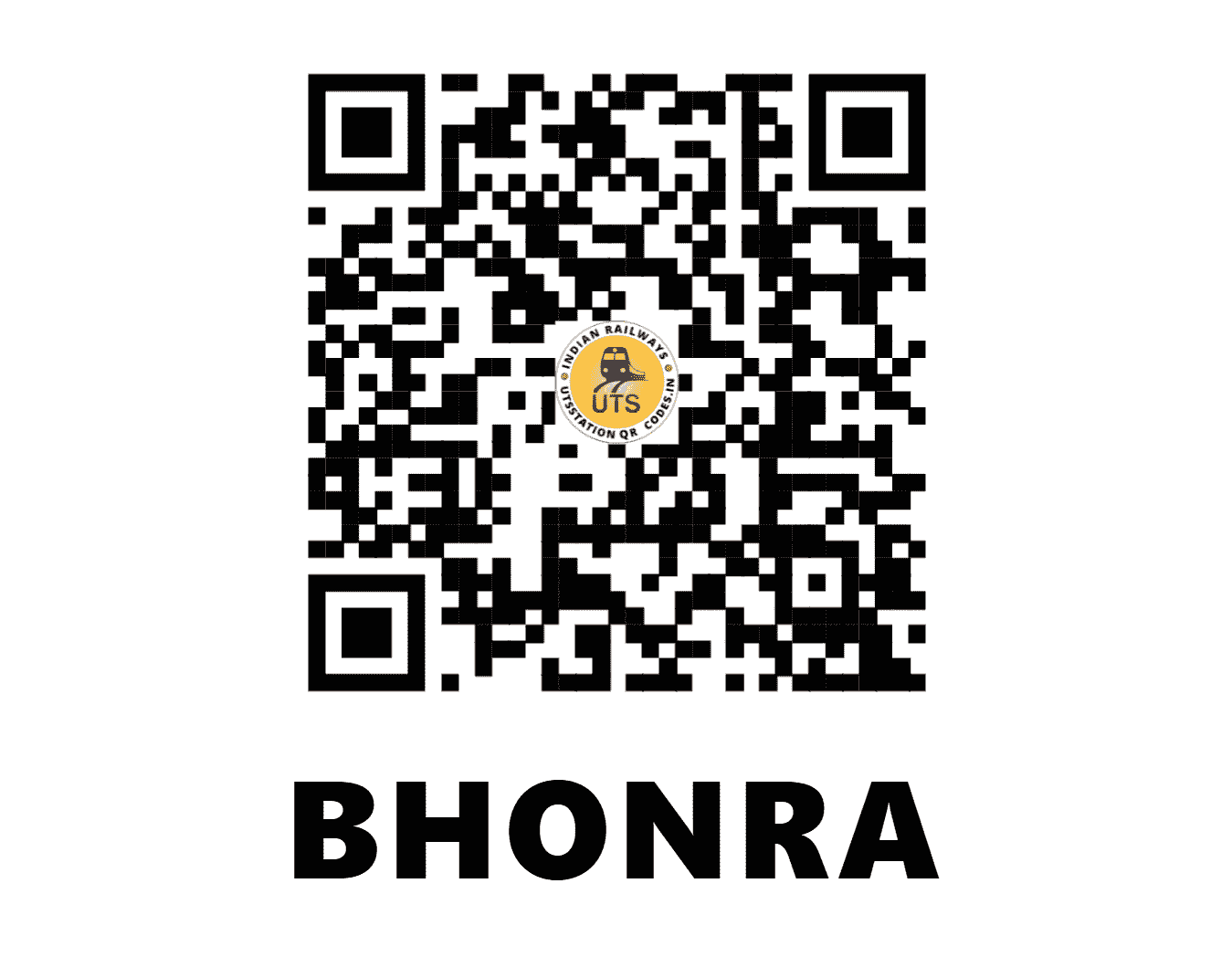 UTS QR Code for BHONRA - BON - WC (RAJASTHAN)