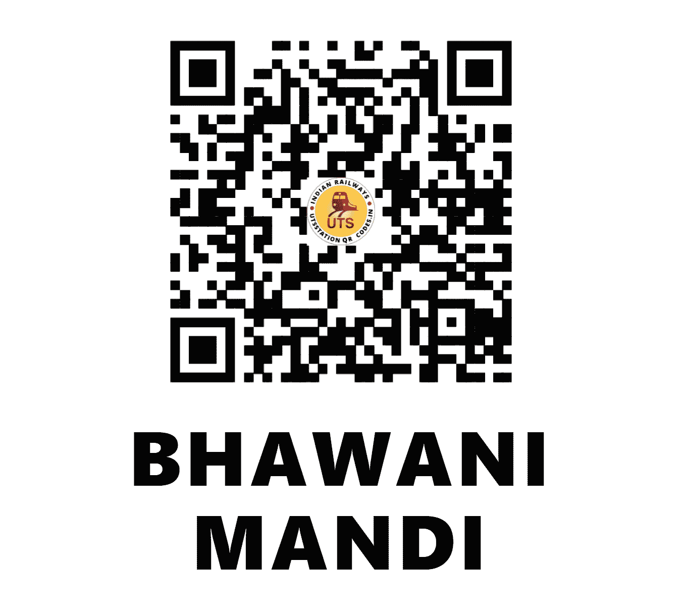 UTS QR Code for BHAWANI MANDI - BWM - WC (RAJASTHAN)
