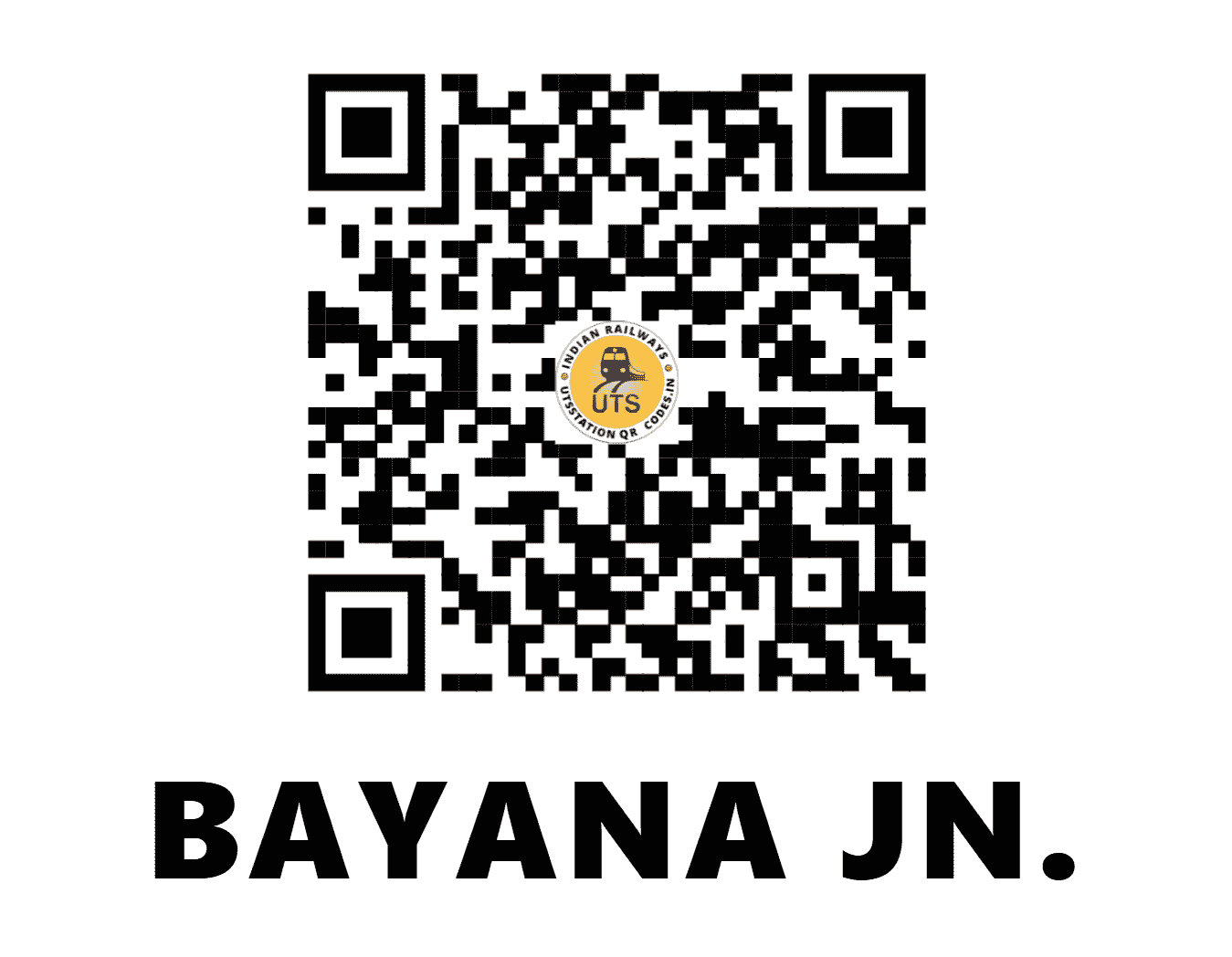 UTS QR Code for BAYANA JN. - BXN - WC (RAJASTHAN)