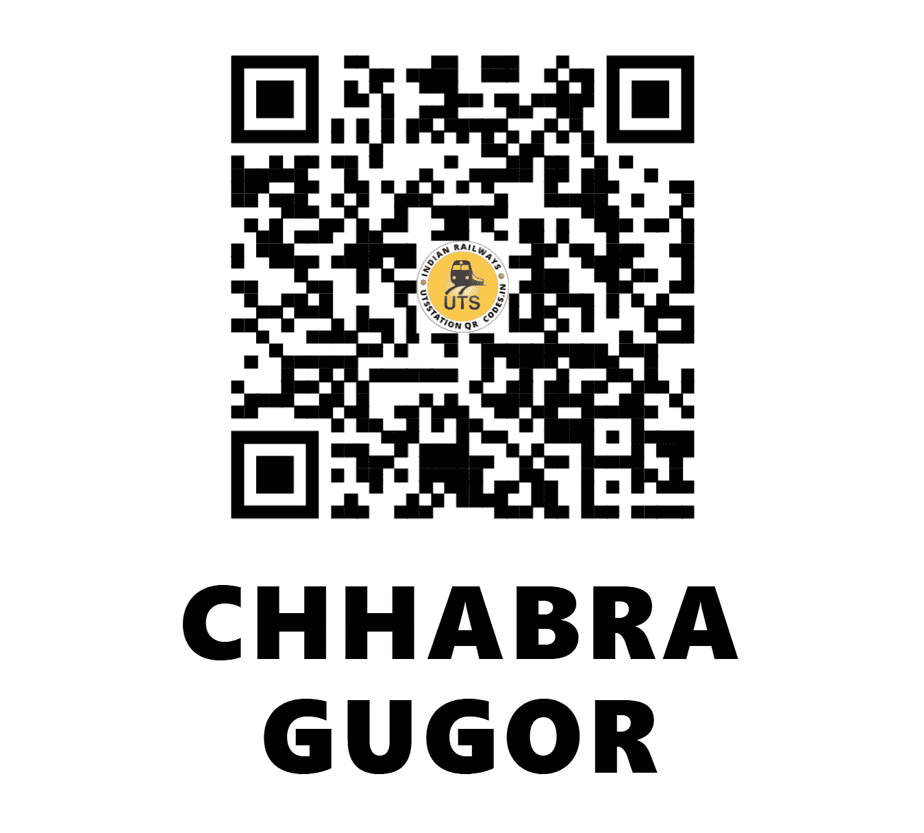 UTS QR Code for CHHABRA GUGOR - CAG - WC (RAJASTHAN)