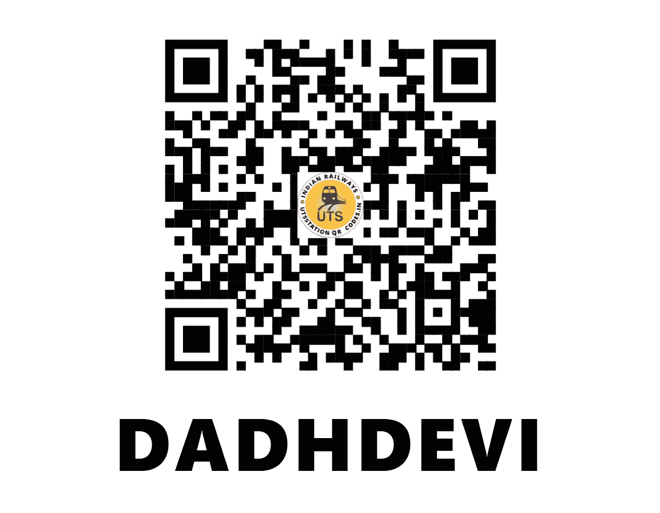 UTS QR Code for DADHDEVI - DDV - WC (RAJASTHAN)