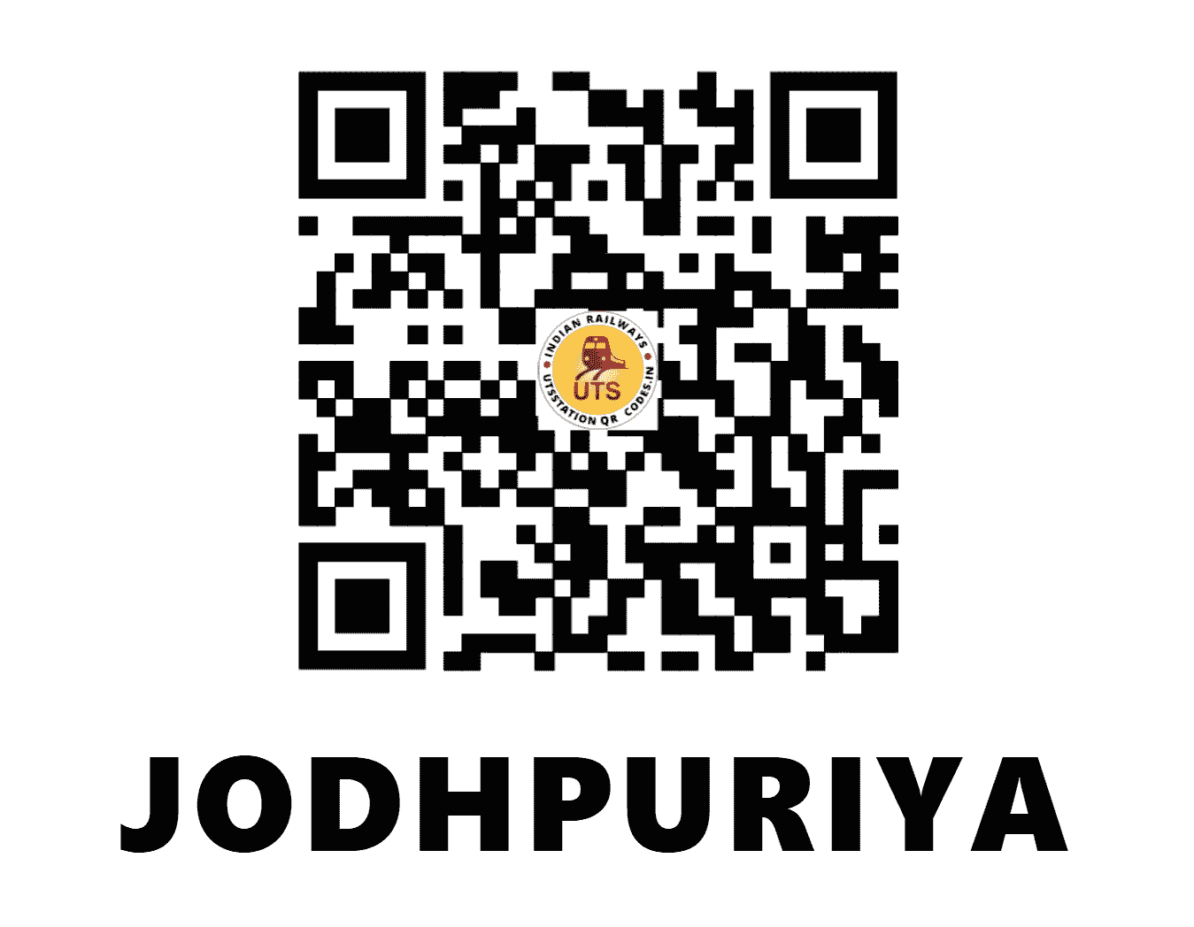 UTS QR Code for JODHPURIYA - JUYA - WC (RAJASTHAN)