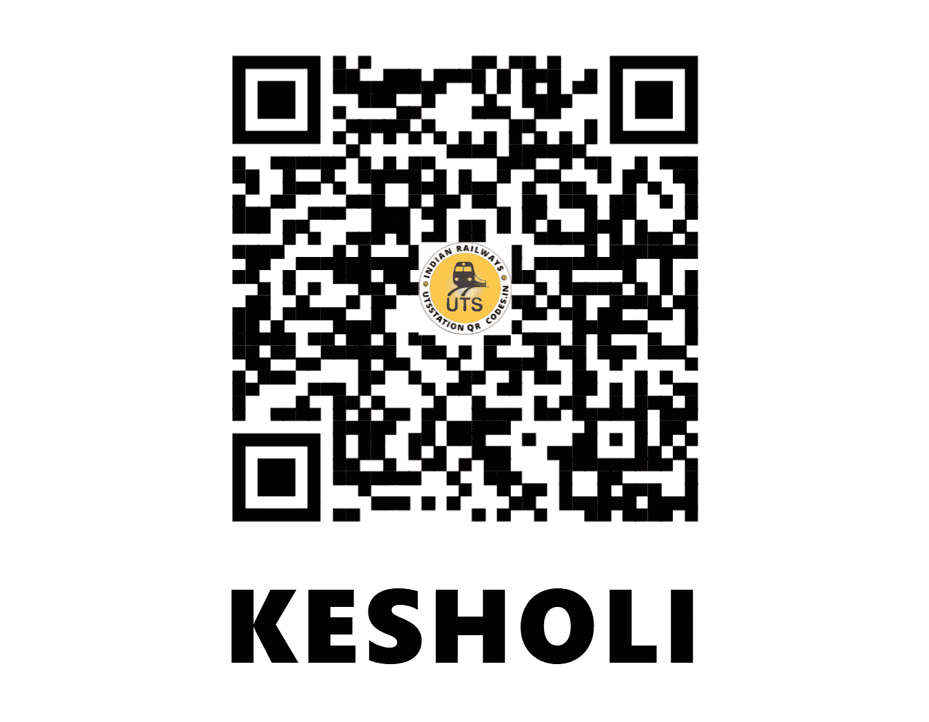 UTS QR Code for KESHOLI - KOLI - WC (RAJASTHAN)