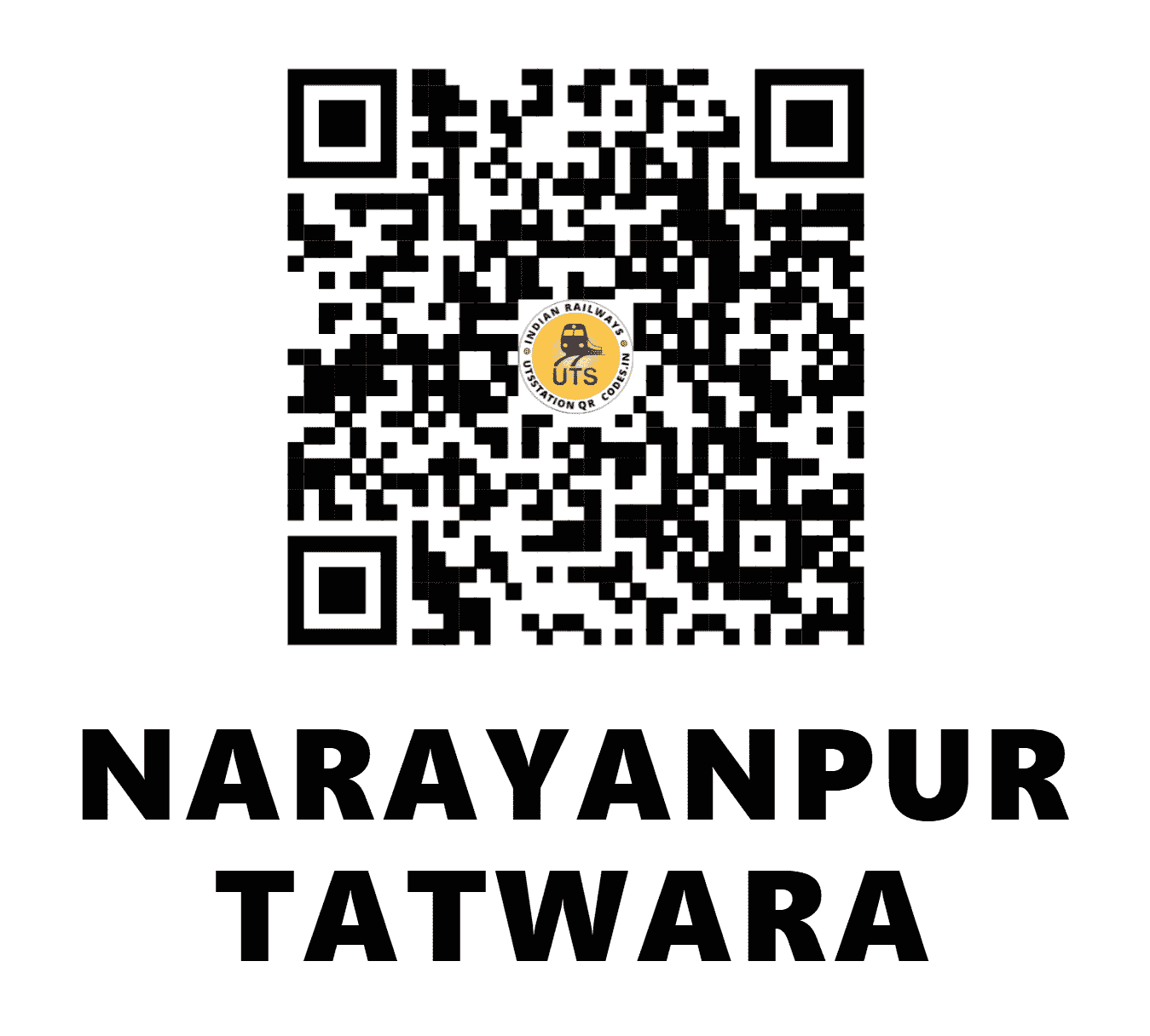 UTS QR Code for NARAYANPUR TATWARA - NNW - WC (RAJASTHAN)
