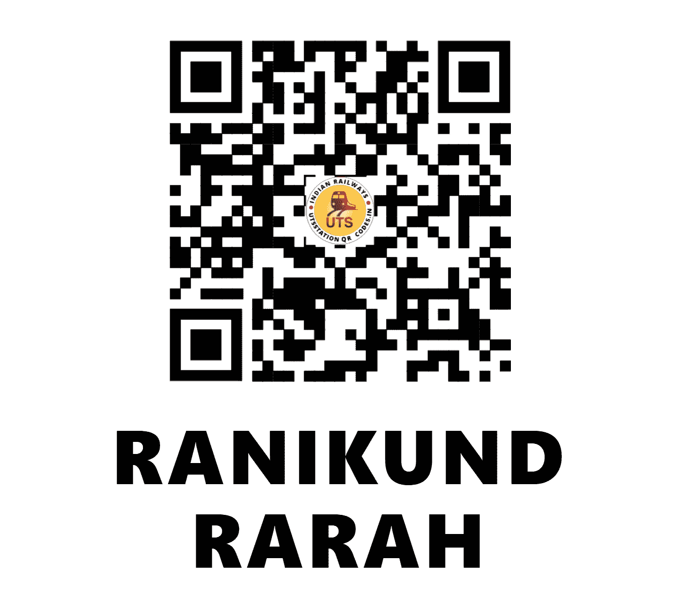 UTS QR Code for RANIKUND RARAH - RKR - WC (RAJASTHAN)