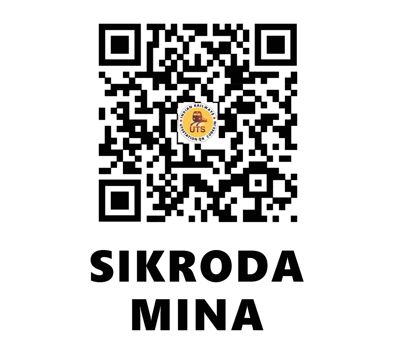 UTS QR Code for SIKRODA MINA - SKDM - WC (RAJASTHAN)