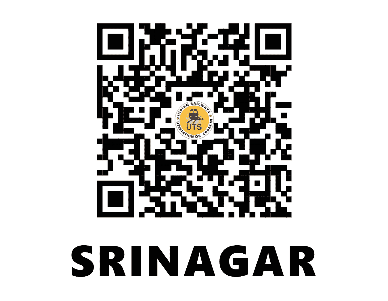 UTS QR Code for SRINAGAR - SNAR - WC (RAJASTHAN)