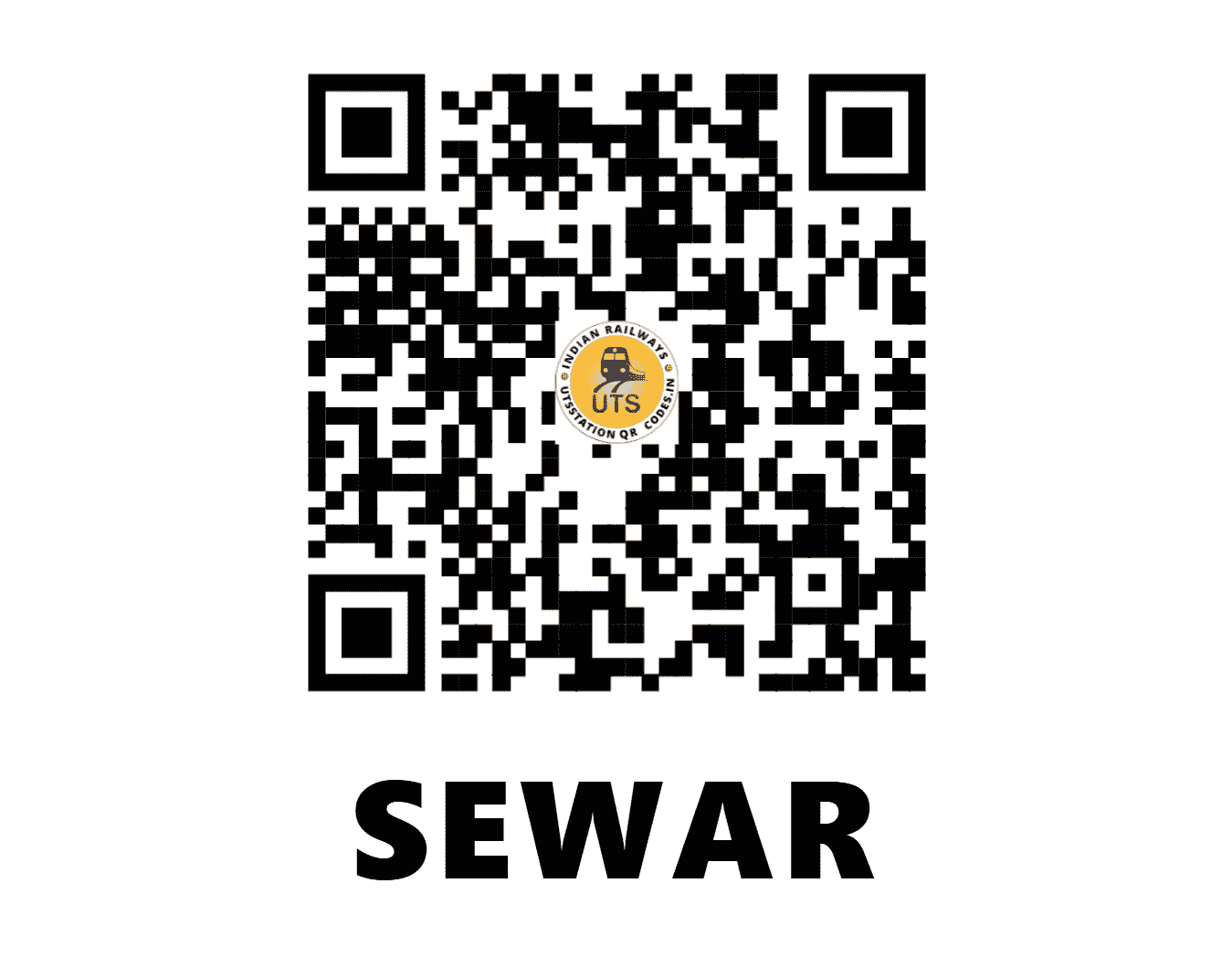 UTS QR Code for SEWAR - SWAR - WC (RAJASTHAN)