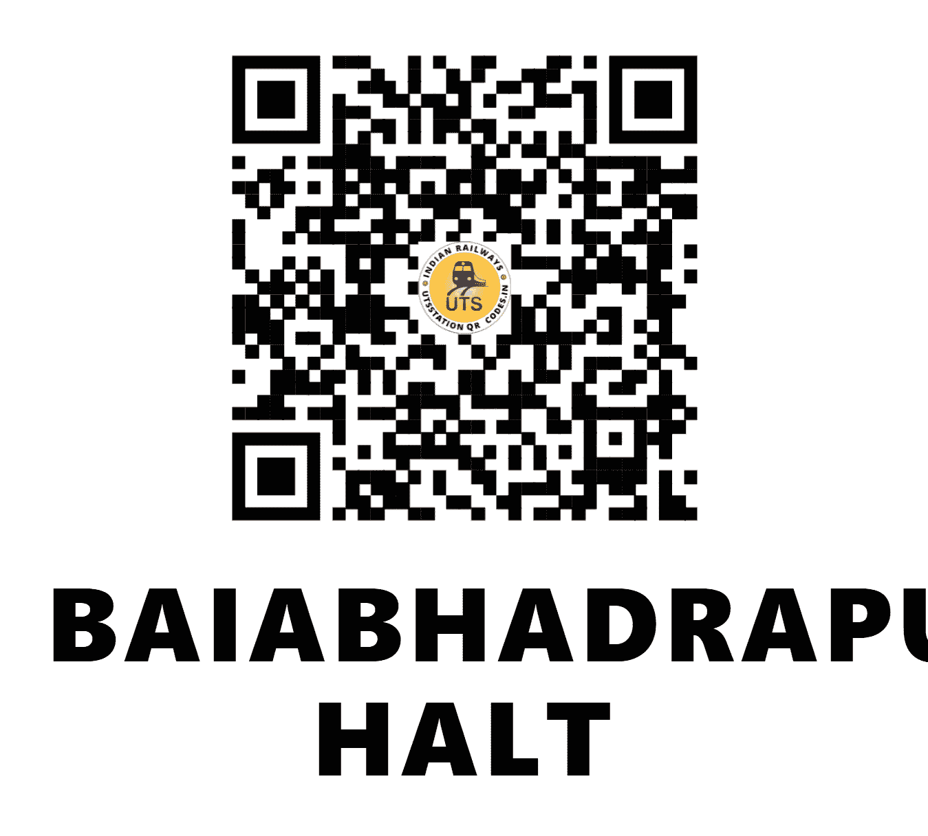 UTS QR Code for BAIABHADRAPURAM HALT - BBPM - SC ()