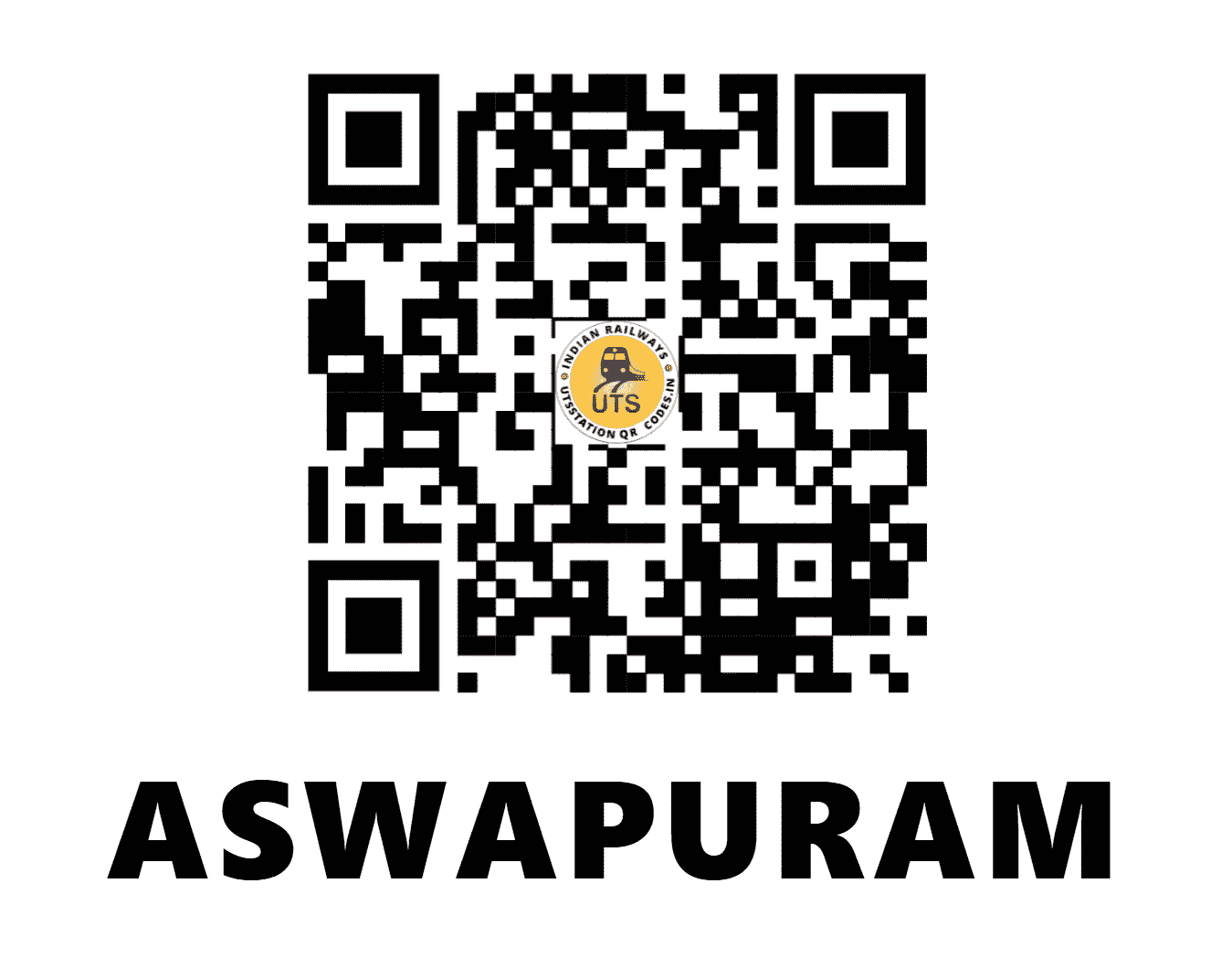 UTS QR Code for ASWAPURAM - AWM - SC (TELANGANA)