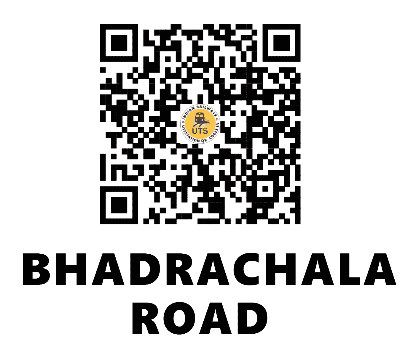 UTS QR Code for BHADRACHALAM ROAD - BDCR - SC (TELANGANA)