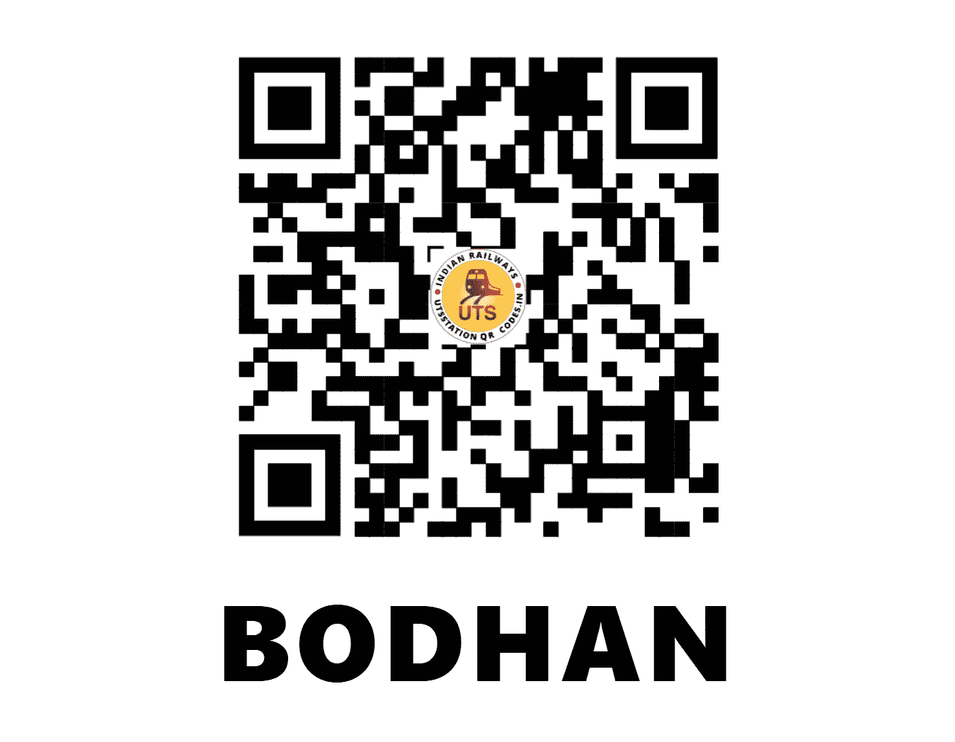 UTS QR Code for BODHAN - BDHN - SC (TELANGANA)