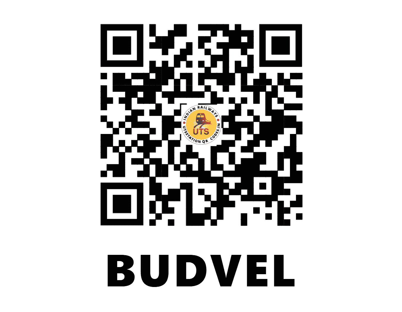 UTS QR Code for BUDVEL - BDVL - SC (TELANGANA)