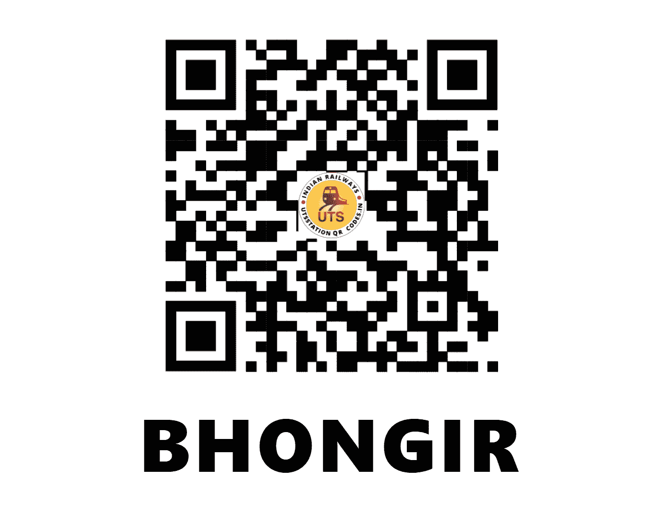 UTS QR Code for BHONGIR - BG - SC (TELANGANA)