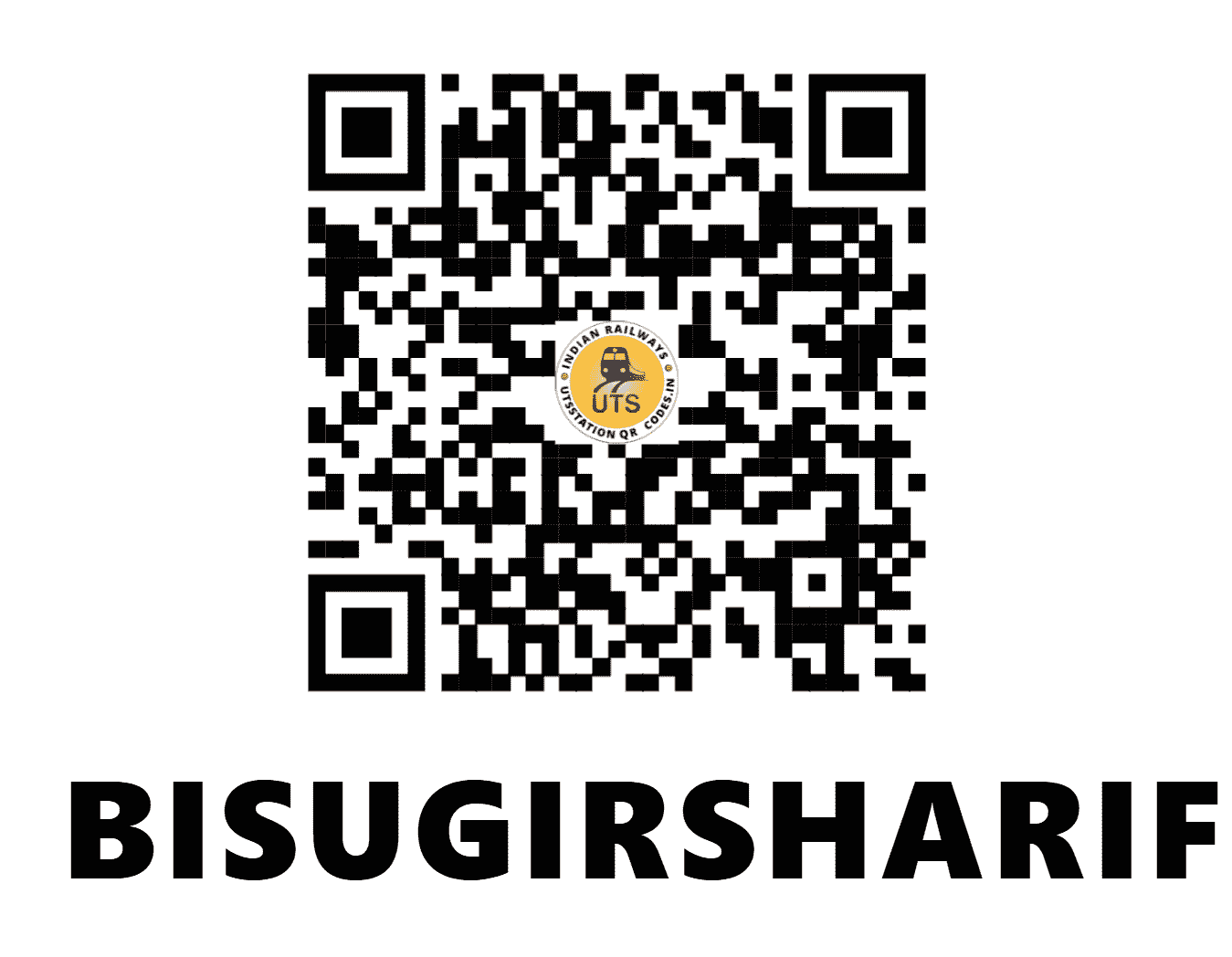 UTS QR Code for BISUGIRSHARIF - BGSF - SC (TELANGANA)