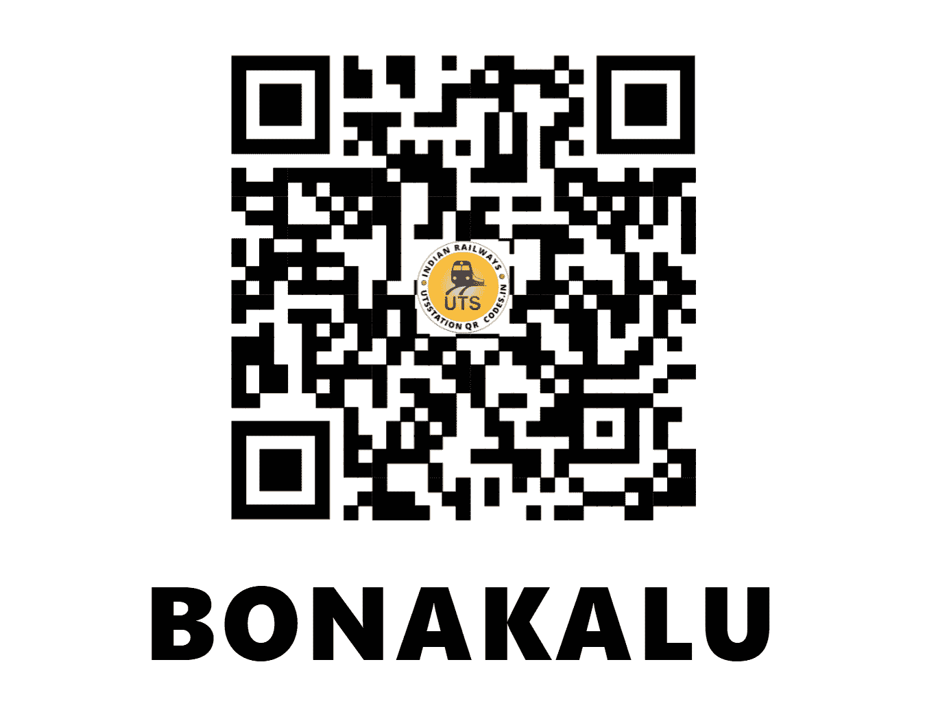 UTS QR Code for BONAKALU - BKL - SC (TELANGANA)
