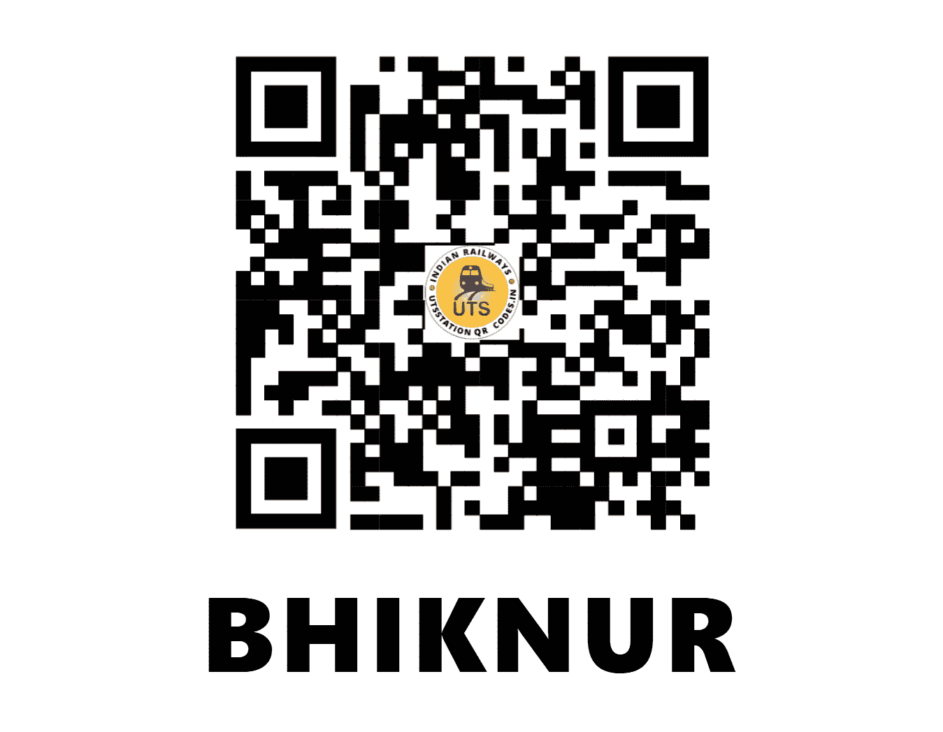 UTS QR Code for BHIKNUR - BKU - SC (TELANGANA)