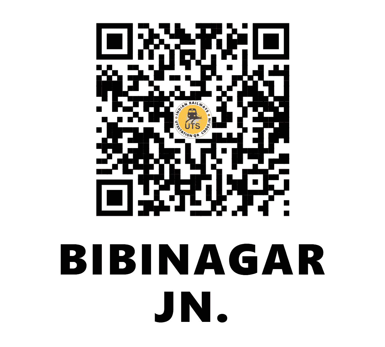UTS QR Code for BIBINAGAR JN. - BN - SC (TELANGANA)