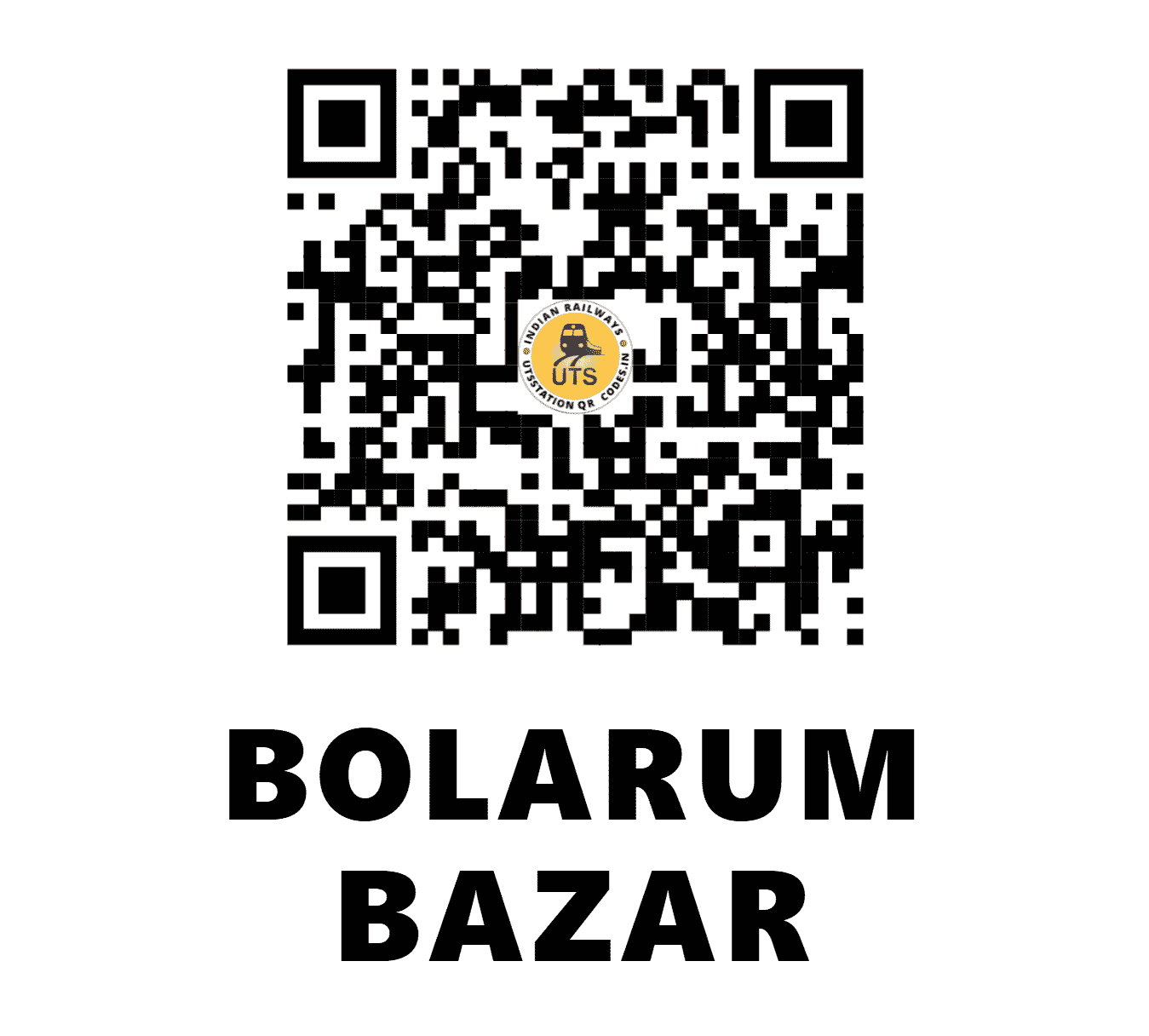 UTS QR Code for BOLARUM BAZAR - BOZ - SC (TELANGANA)