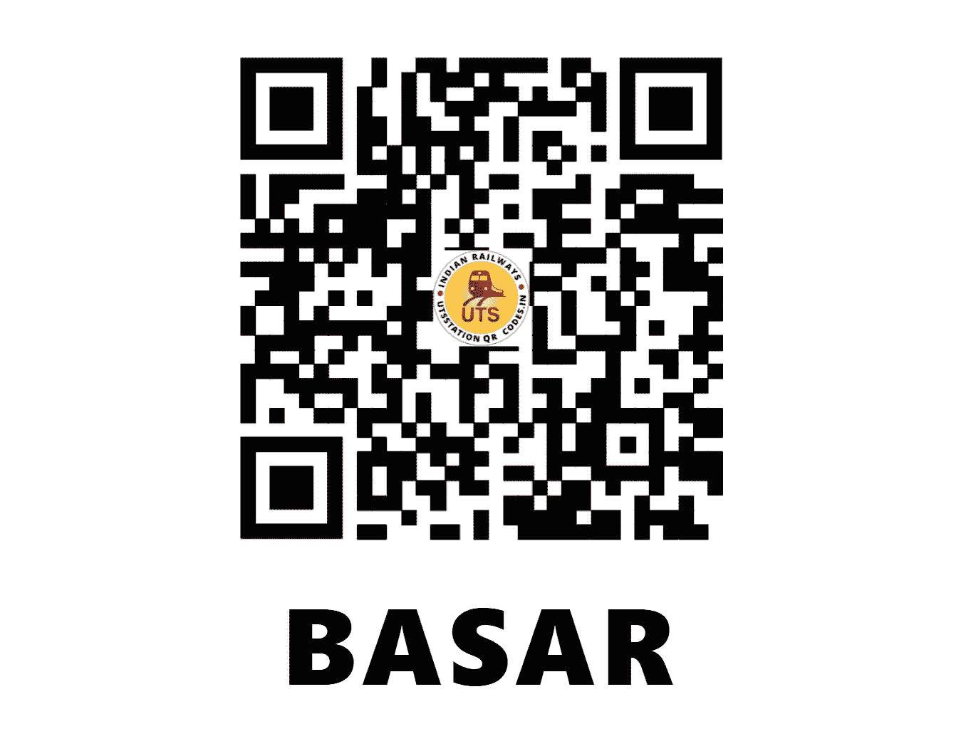 UTS QR Code for BASAR - BSX - SC (TELANGANA)