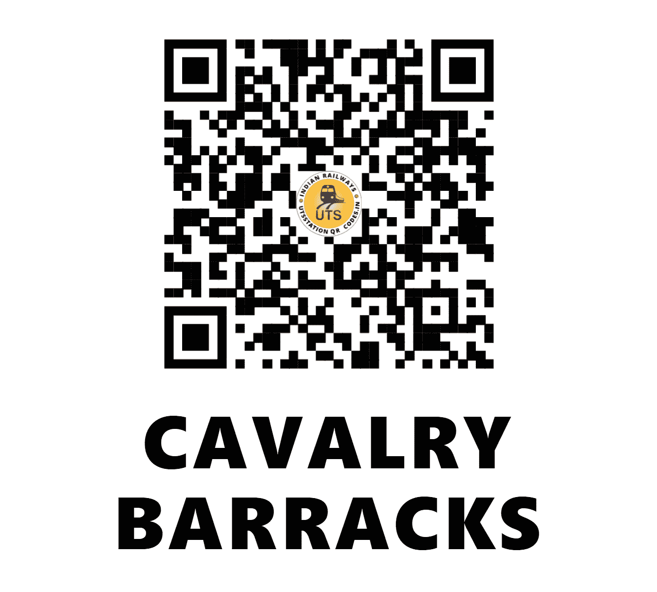 UTS QR Code for CAVALRY BARRACKS - CVB - SC (TELANGANA)