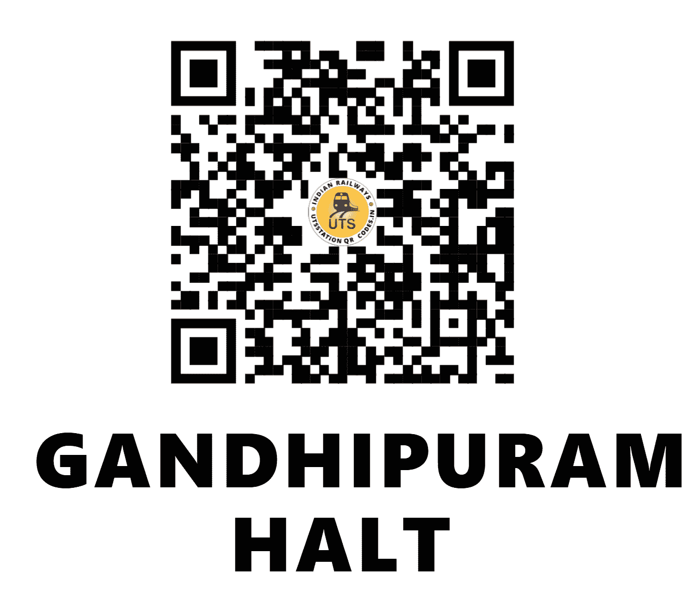 UTS QR Code for GANDHIPURAM HALT - GHPU - SC (TELANGANA)