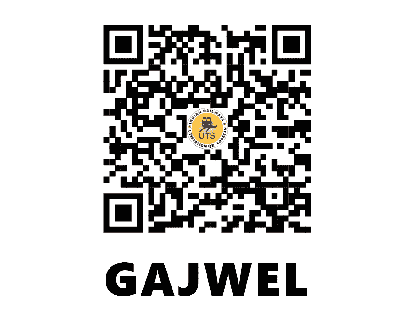 UTS QR Code for GAJWEL - GJWL - SC (TELANGANA)