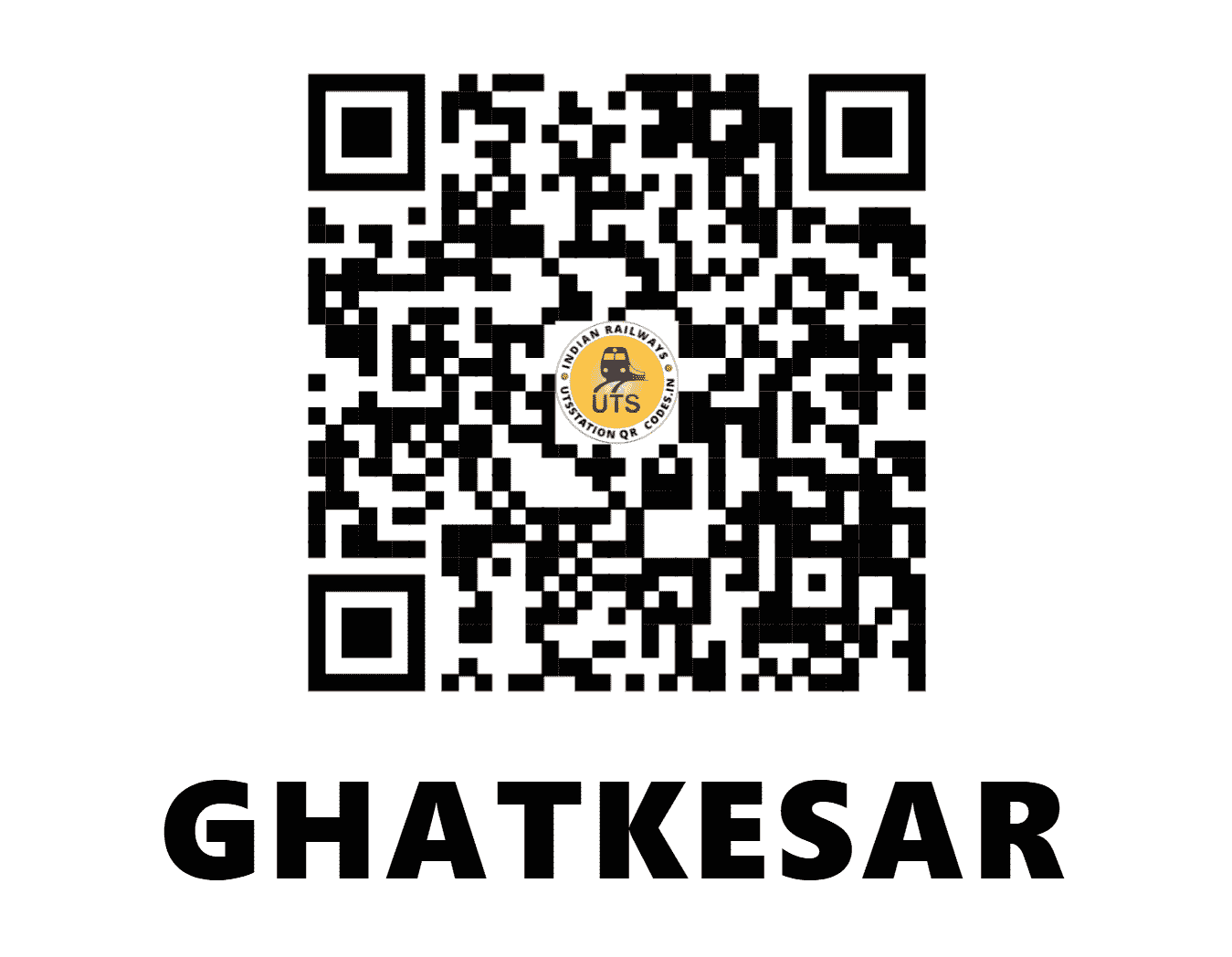 UTS QR Code for GHATKESAR - GT - SC (TELANGANA)