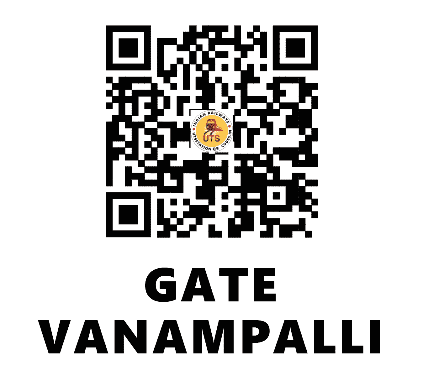 UTS QR Code for GATE VANAMPALLI - GVP - SC (TELANGANA)