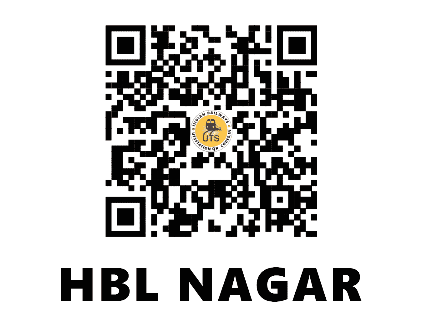 UTS QR Code for HBL NAGAR - HBLN - SC (TELANGANA)