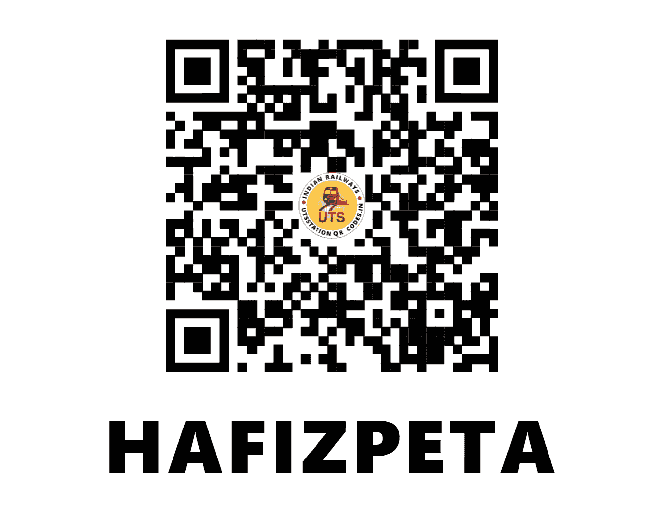 UTS QR Code for HAFIZPETA - HFZ - SC (TELANGANA)
