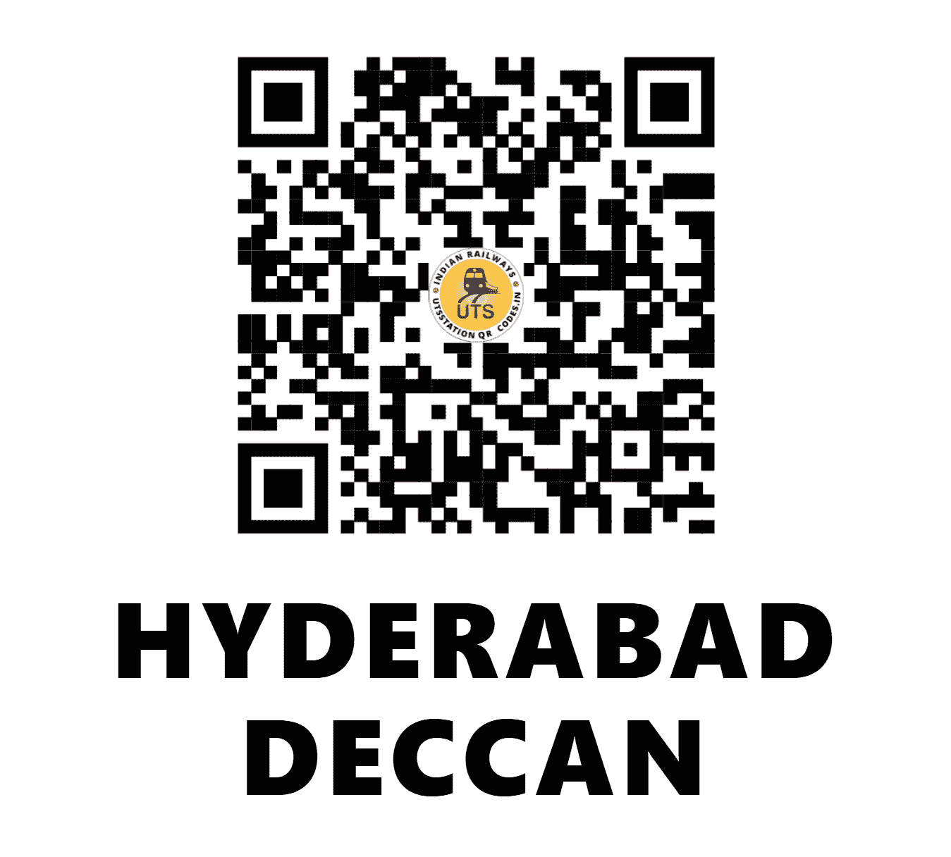UTS QR Code for HYDERABAD DECCAN - HYB - SC (TELANGANA)