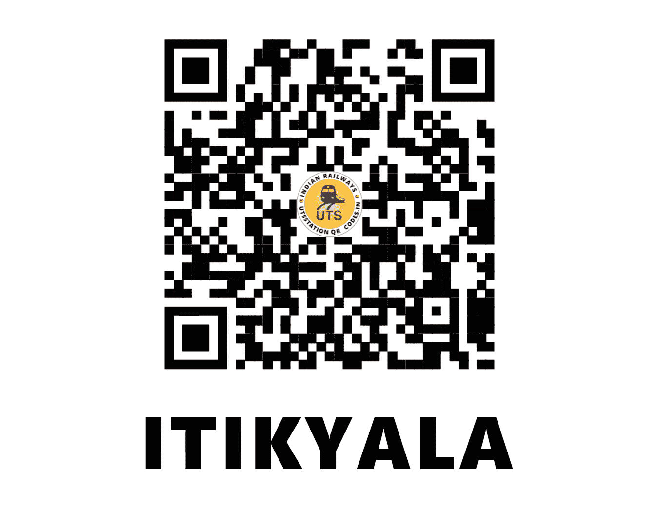 UTS QR Code for ITIKYALA - IKI - SC (TELANGANA)