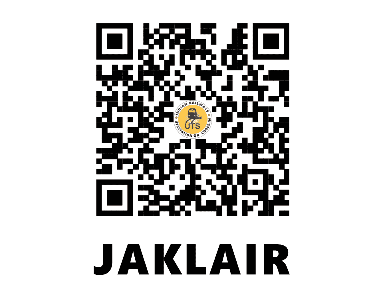 UTS QR Code for JAKLAIR - JKAR - SC (TELANGANA)