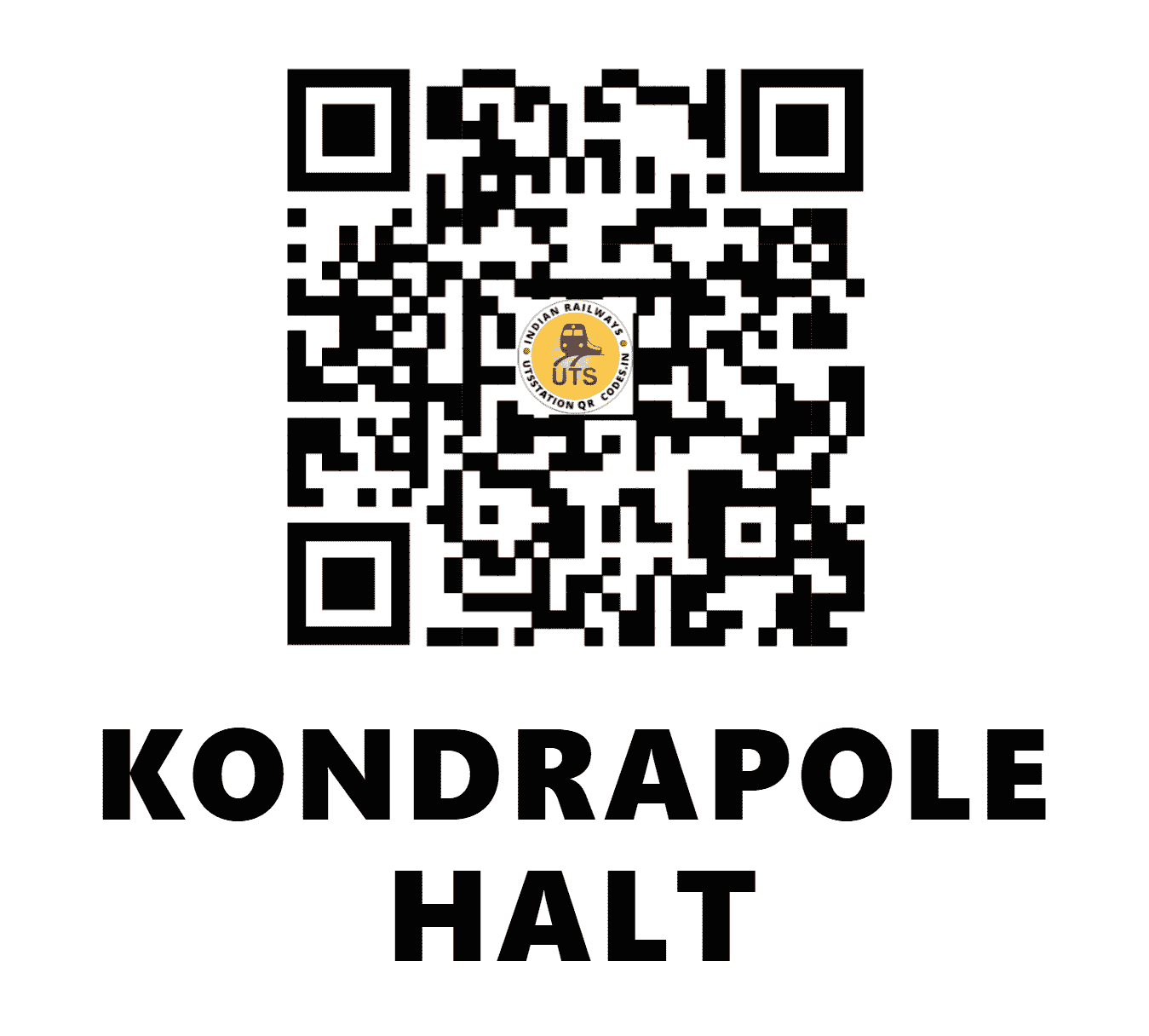 UTS QR Code for KONDRAPOLE HALT - KDRL - SC (TELANGANA)