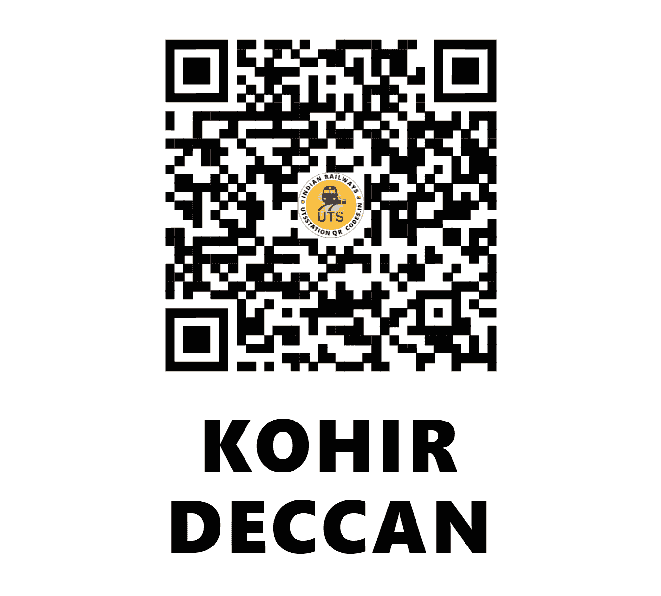 UTS QR Code for KOHIR DECCAN - KOHR - SC (TELANGANA)