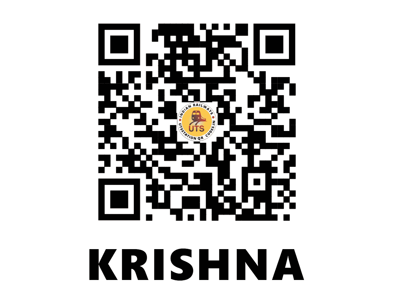UTS QR Code for KRISHNA - KSN - SC (TELANGANA)