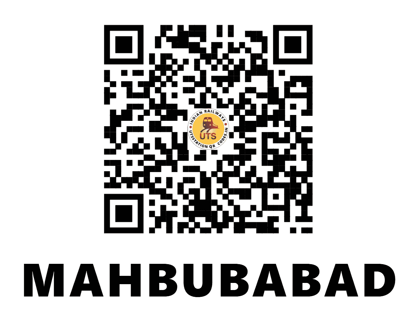 UTS QR Code for MAHBUBABAD - MABD - SC (TELANGANA)