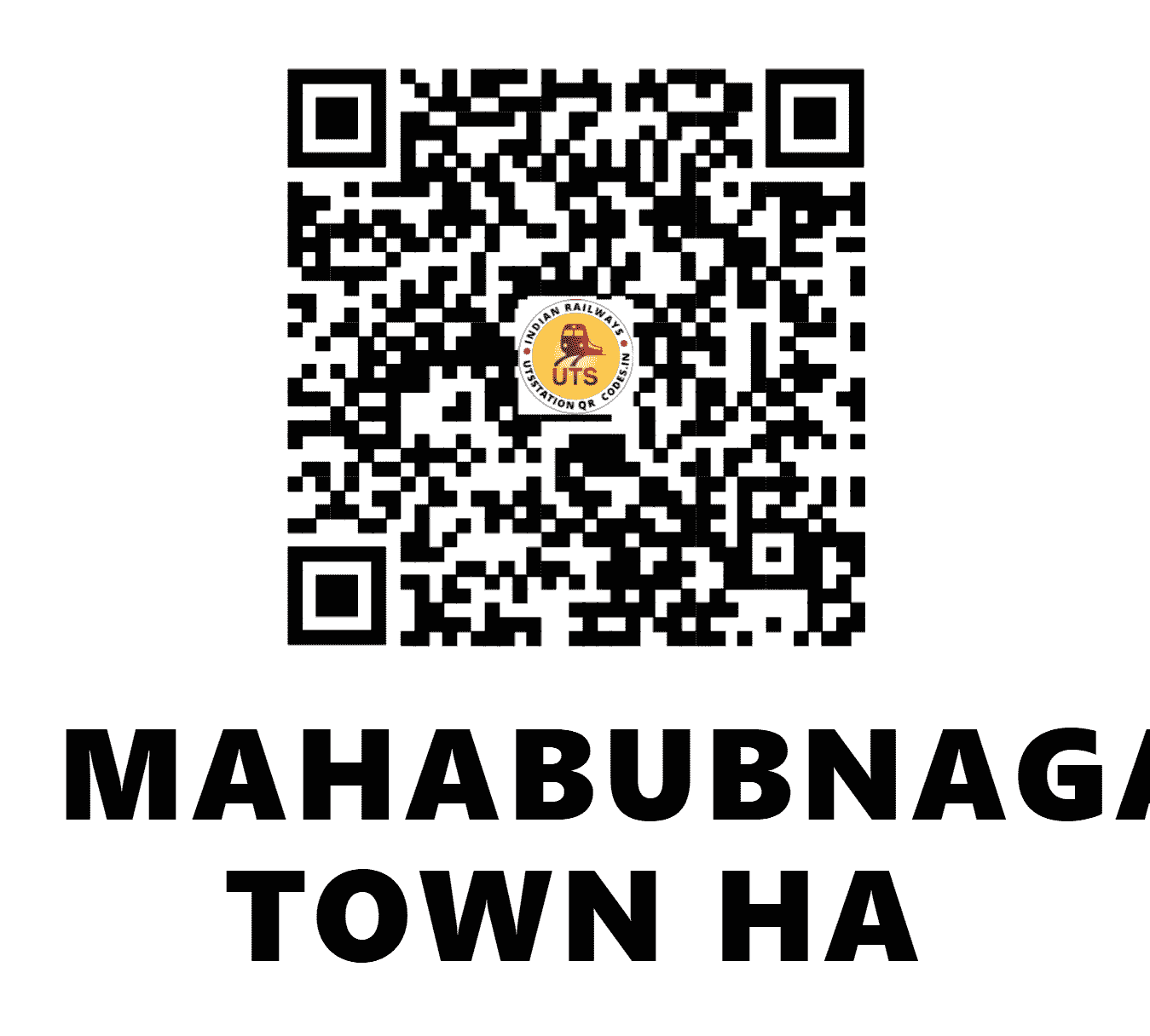 UTS QR Code for MAHABUBNAGAR TOWN HA - MHBT - SC (TELANGANA)