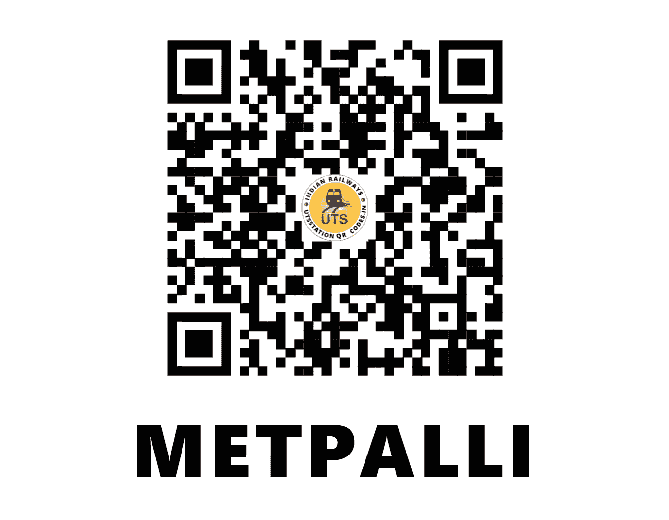 UTS QR Code for METPALLI - MTPI - SC (TELANGANA)