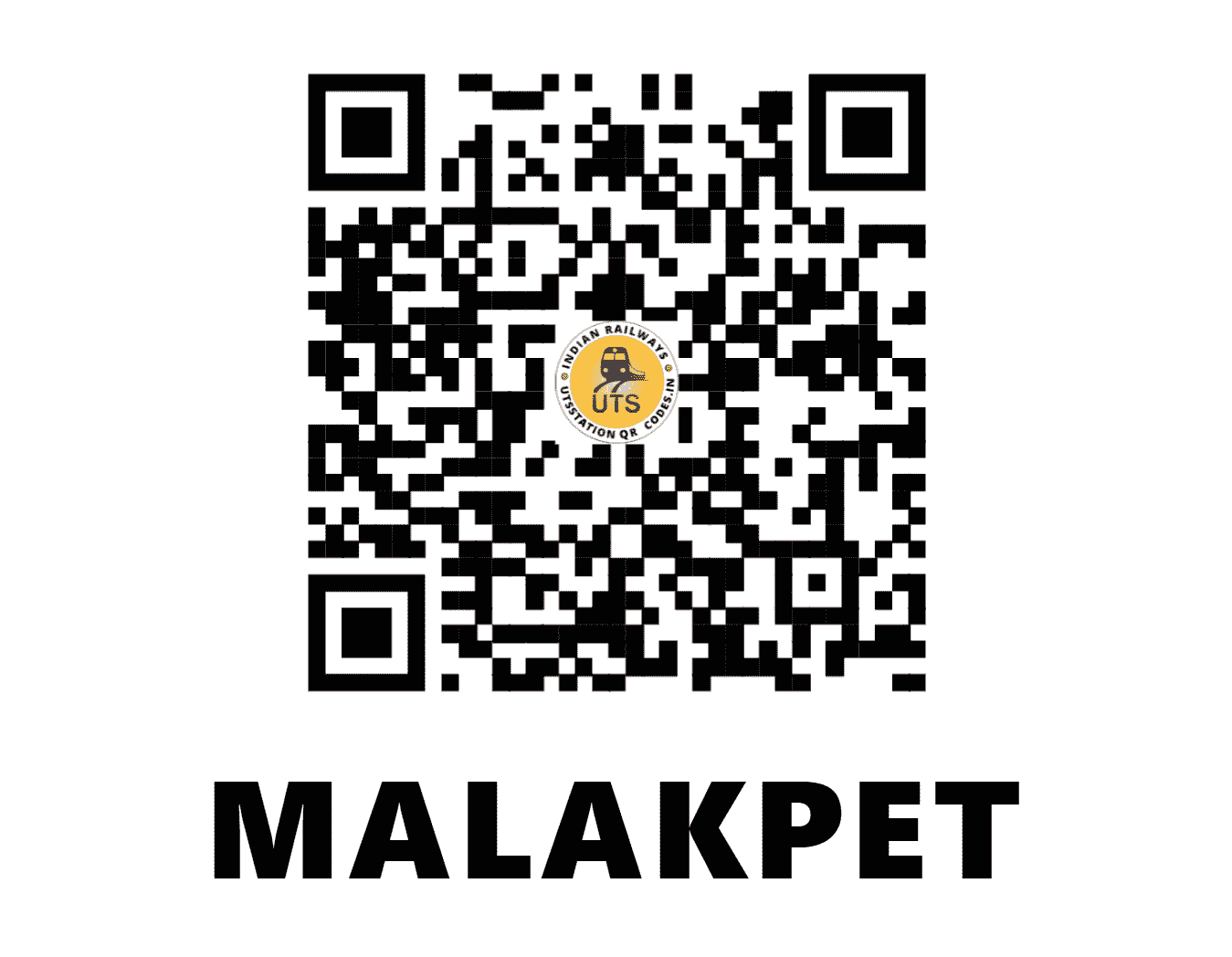 UTS QR Code for MALAKPET - MXT - SC (TELANGANA)
