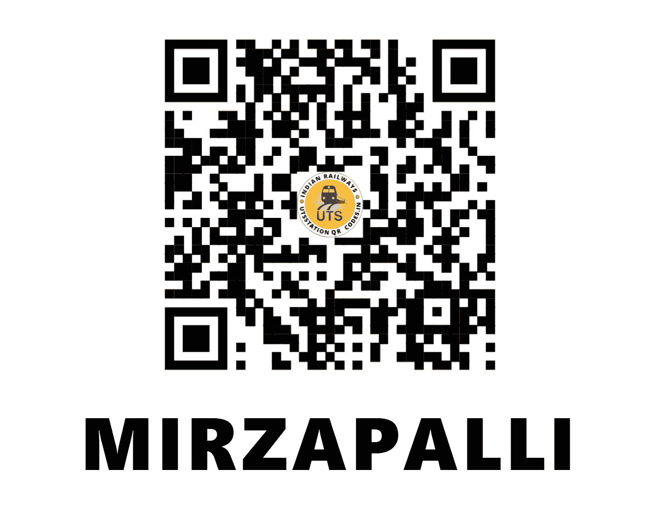 UTS QR Code for MIRZAPALLI - MZL - SC (TELANGANA)