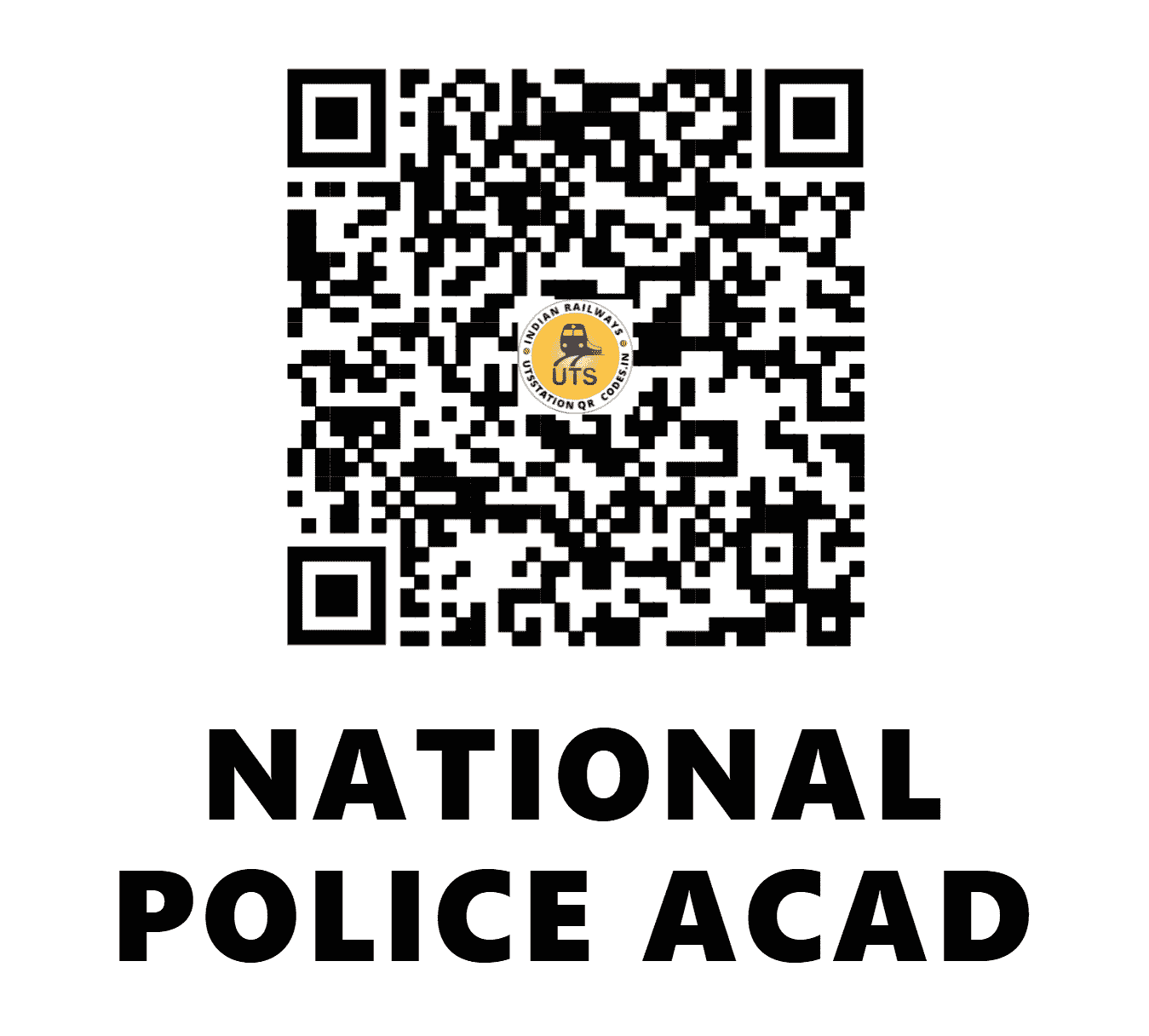 UTS QR Code for NATIONAL POLICE ACAD - NSVP - SC (TELANGANA)