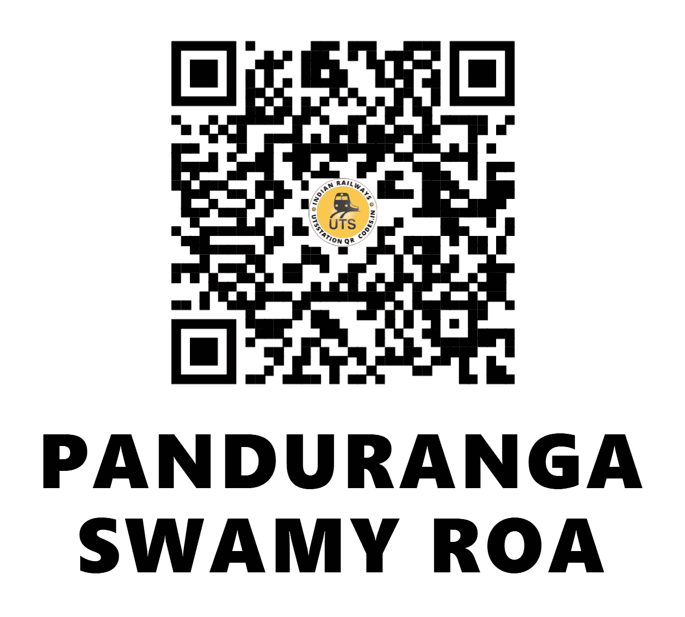 UTS QR Code for PANDURANGA SWAMY ROA - PASR - SC (TELANGANA)