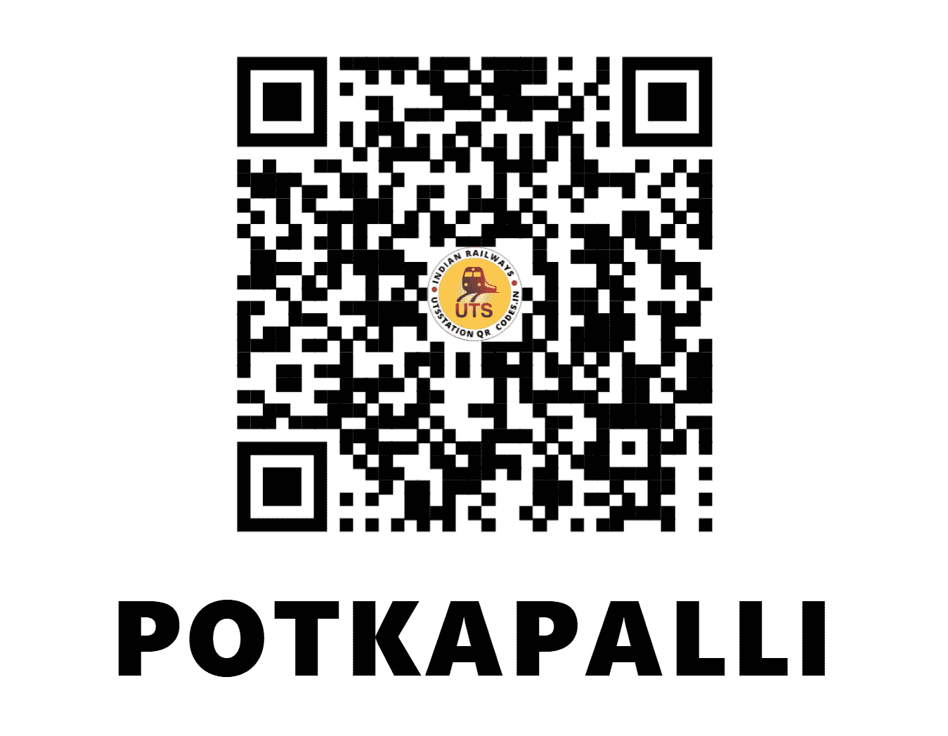 UTS QR Code for POTKAPALLI - PTKP - SC (TELANGANA)